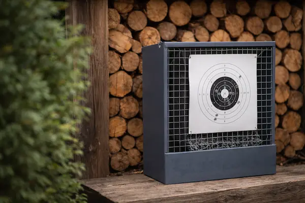 Bezpečný lapač diaboliek a terč na záhrade ako správny backstop pri streľbe zo vzduchovky..webp