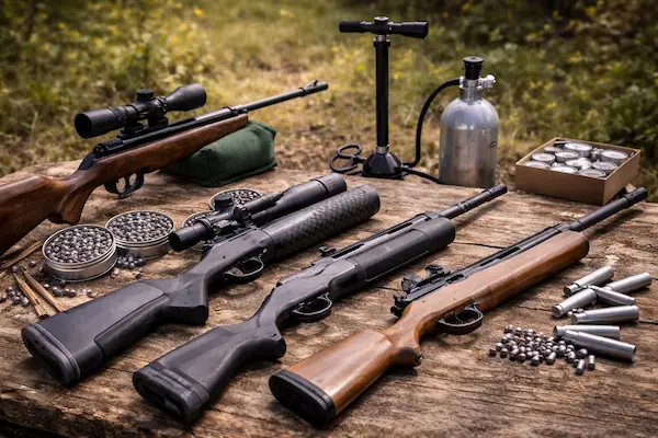 Porovnanie pružinovej, PCP a CO₂ vzduchovky – rozdiely v konštrukcii a výbave.webp