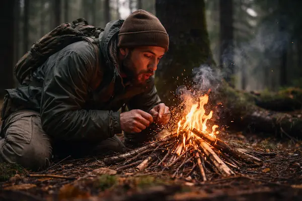 Ako založiť oheň v lese: 5 spoľahlivých metód (aj v daždi a bez zápaliek)