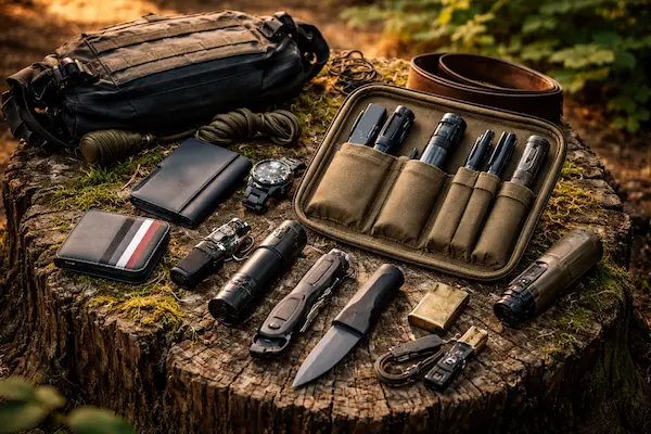 EDC organizácia – prehľadné usporiadanie výbavy v organizéri, taške a pri každodennom nosení v prírode.webp