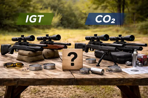 IGT vs CO₂ vzduchovka na záverečnom porovnaní dvoch systémov a štyroch modelov pre hobby streľbu.webp