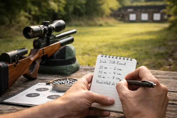 Ako správne odhadnúť účinný dostrel vzduchovky – zapisovanie výsledkov testovania presnosti a rozptylu zásahov na rôzne vzdialenosti.webp