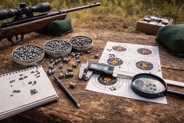 Vzduchovka a rôzne typy diaboliek – testovanie presnosti na terči.webp