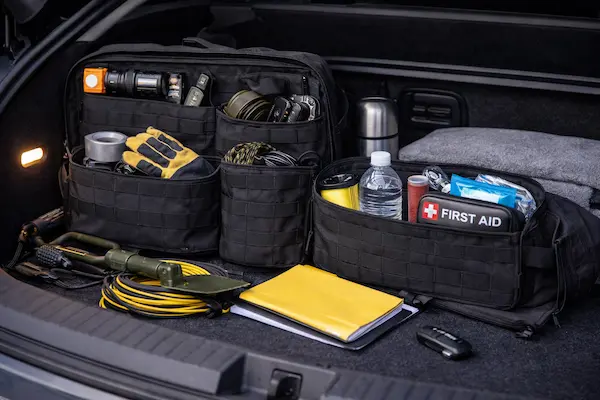 EDC do auta – organizovaná výbava v kufri auta pripravená na bežné jazdenie aj nečakané situácie.webp