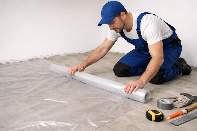 Pokládka PE fólie pod parkety.webp